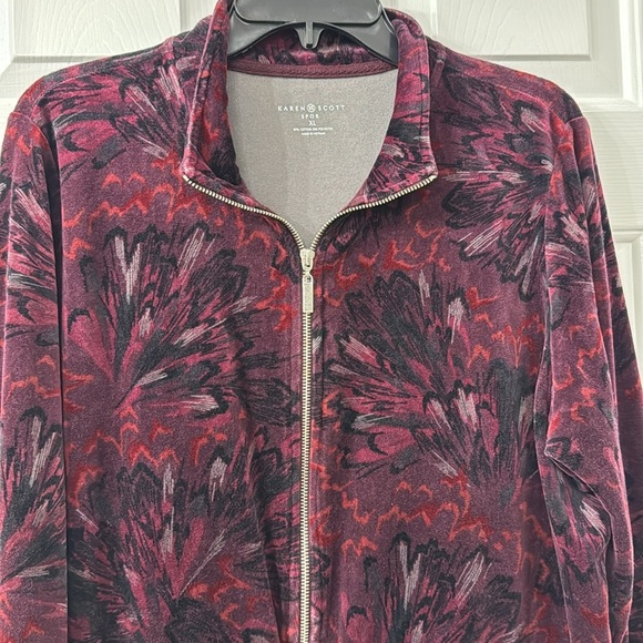 Karen Scott Sport zip up jacket sweater size XL - Picture 2 of 6